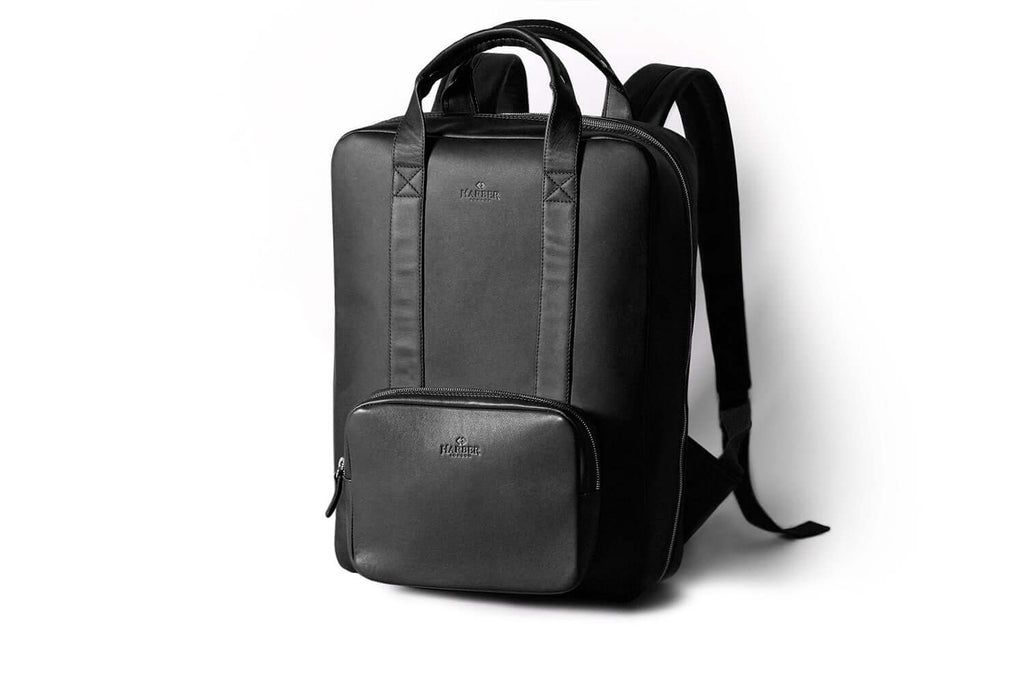 black leather backpack with laptop compartment 13-inch Cuyana Made in the USA using full Briefcase Backpack Black Fixed