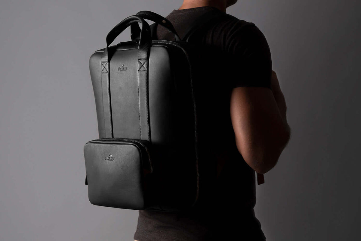 Modular Leather Backpack – Black Tech