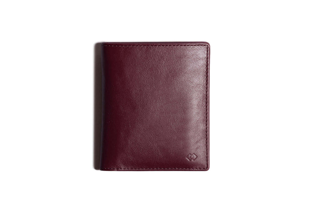 Leather Bifold Wallet with RFID Protection Burgundy