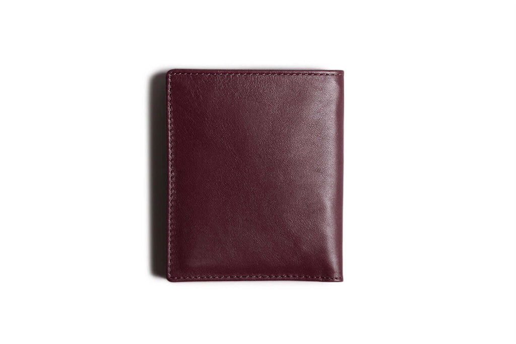 Leather Bifold Wallet with RFID Protection Burgundy