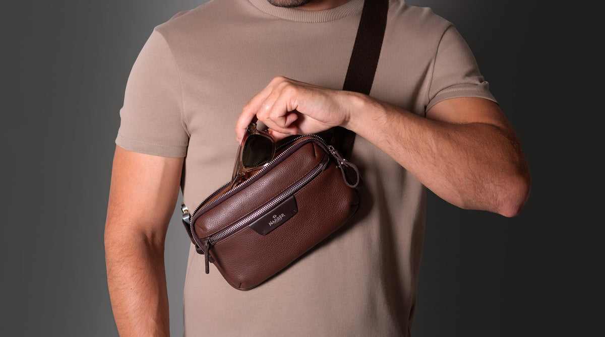 Luxury leather sling bag