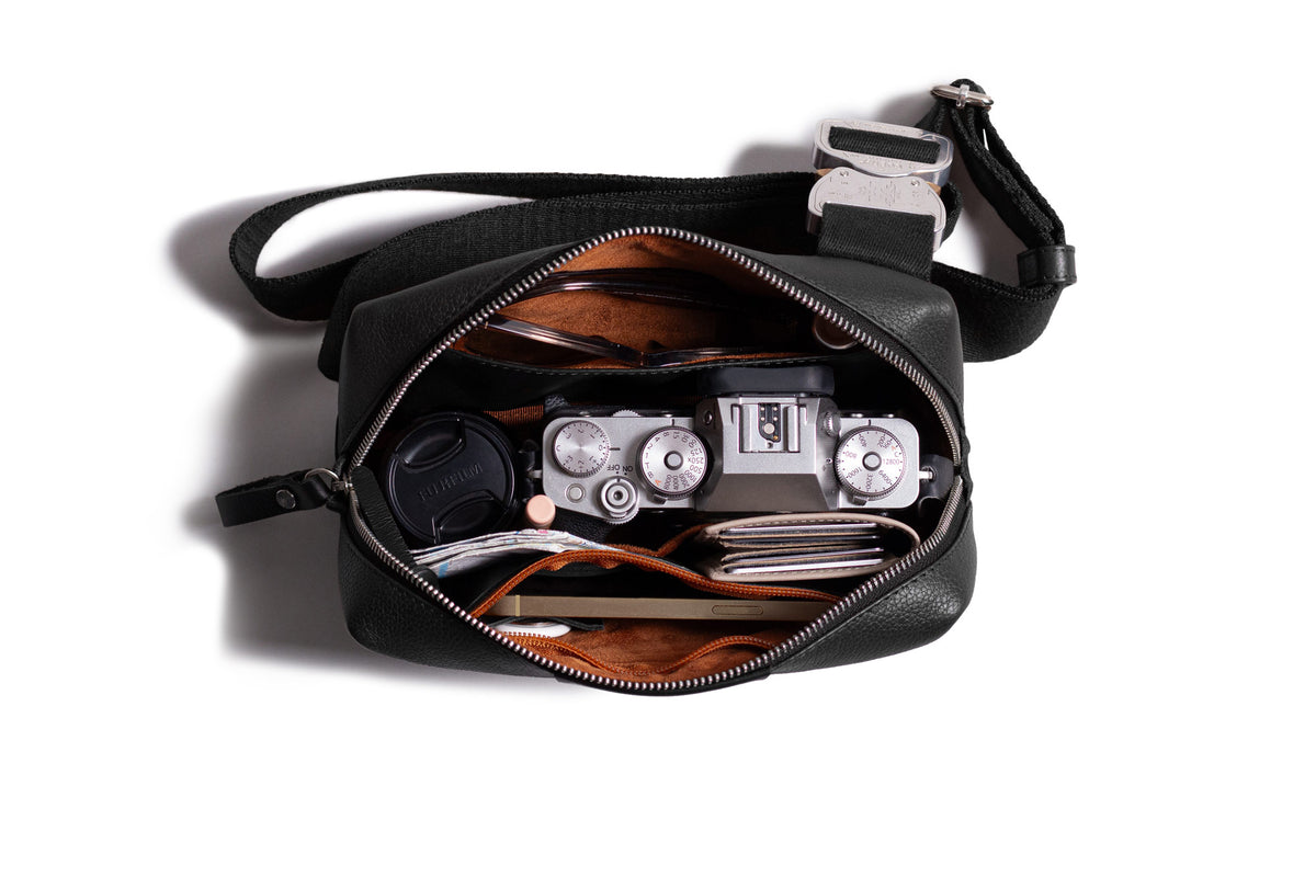 Leather Crossbody Bag – Black