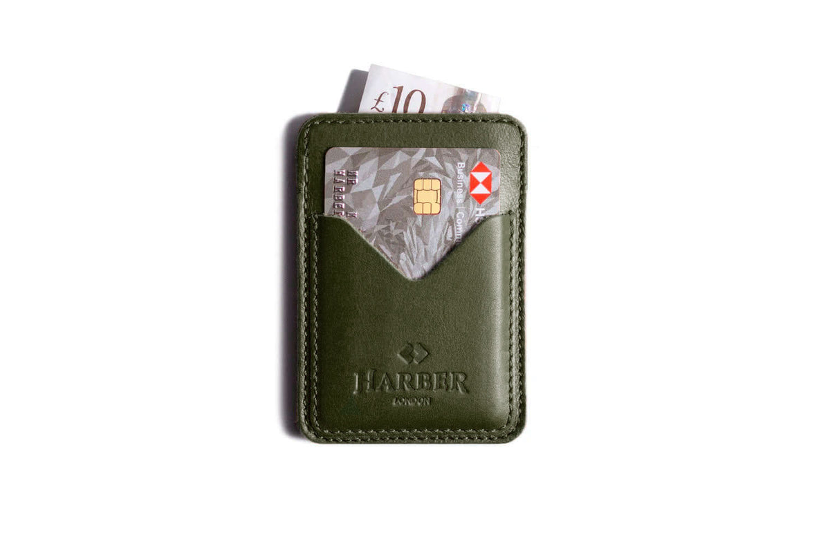 Classic Leather Card Holder - 3 Pocket – Army Green