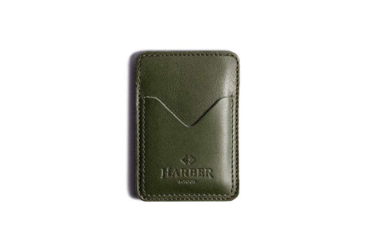 Classic Leather Card Holder - 3 Pocket – Army Green