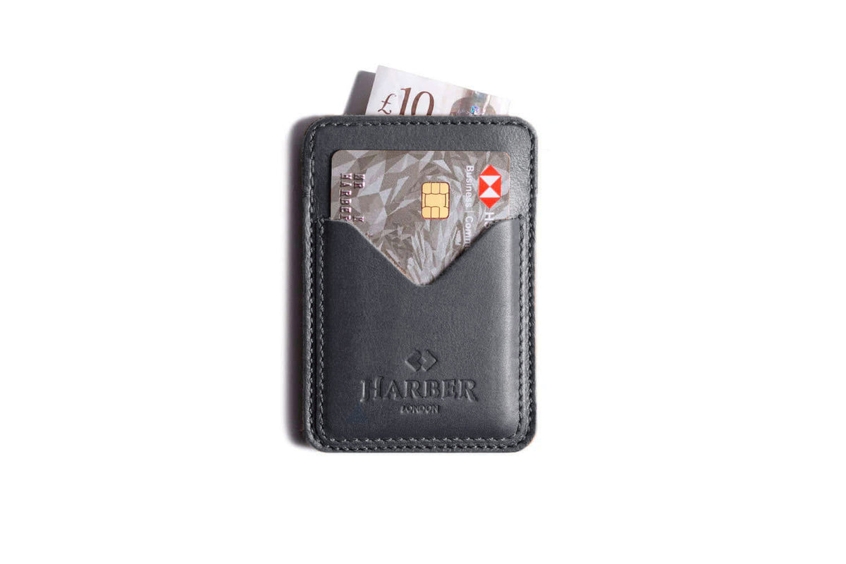 Classic Leather Card Holder - 3 Pocket – Grey