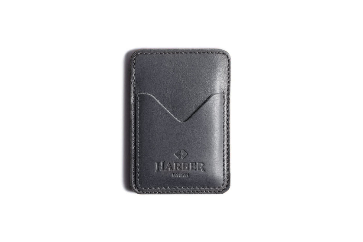 Classic Leather Card Holder - 3 Pocket – Grey