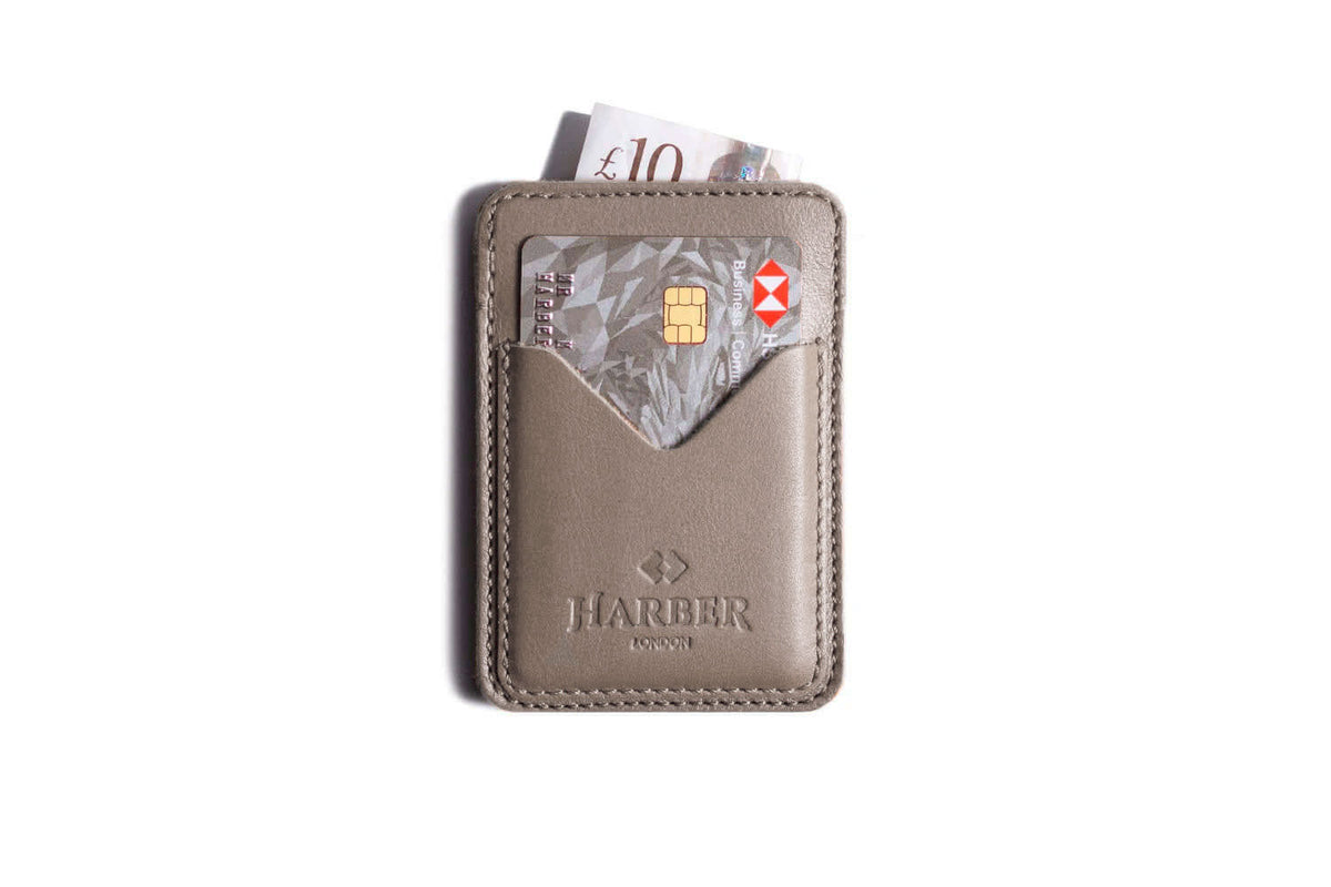 Classic Leather Card Holder - 3 Pocket – Stone