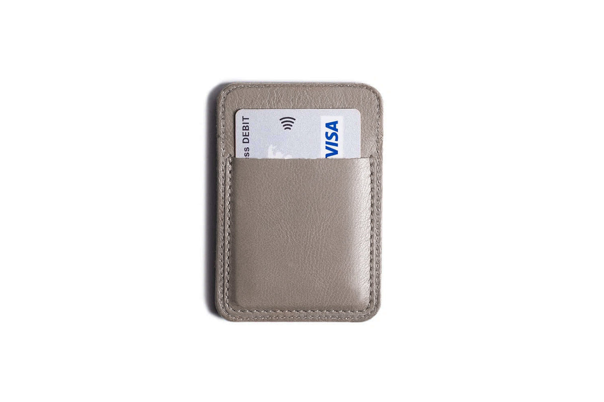 Classic Leather Card Holder - 3 Pocket – Stone