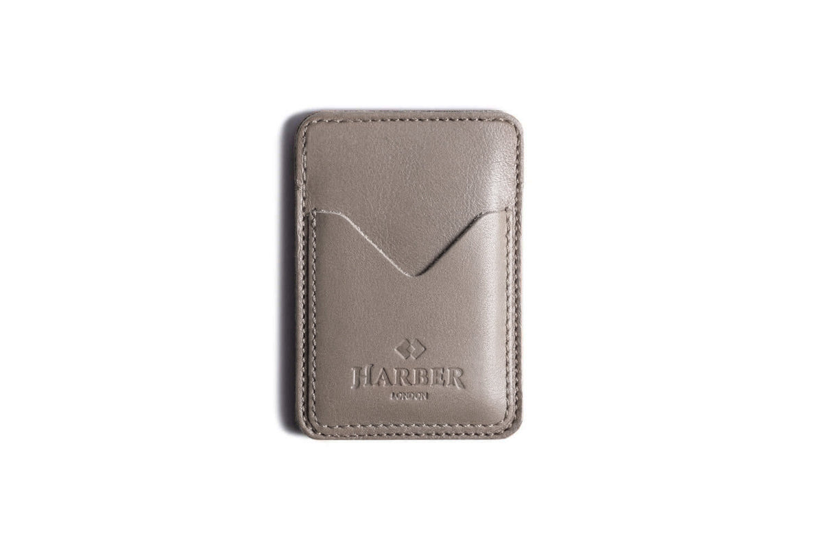 Classic Leather Card Holder - 3 Pocket – Stone