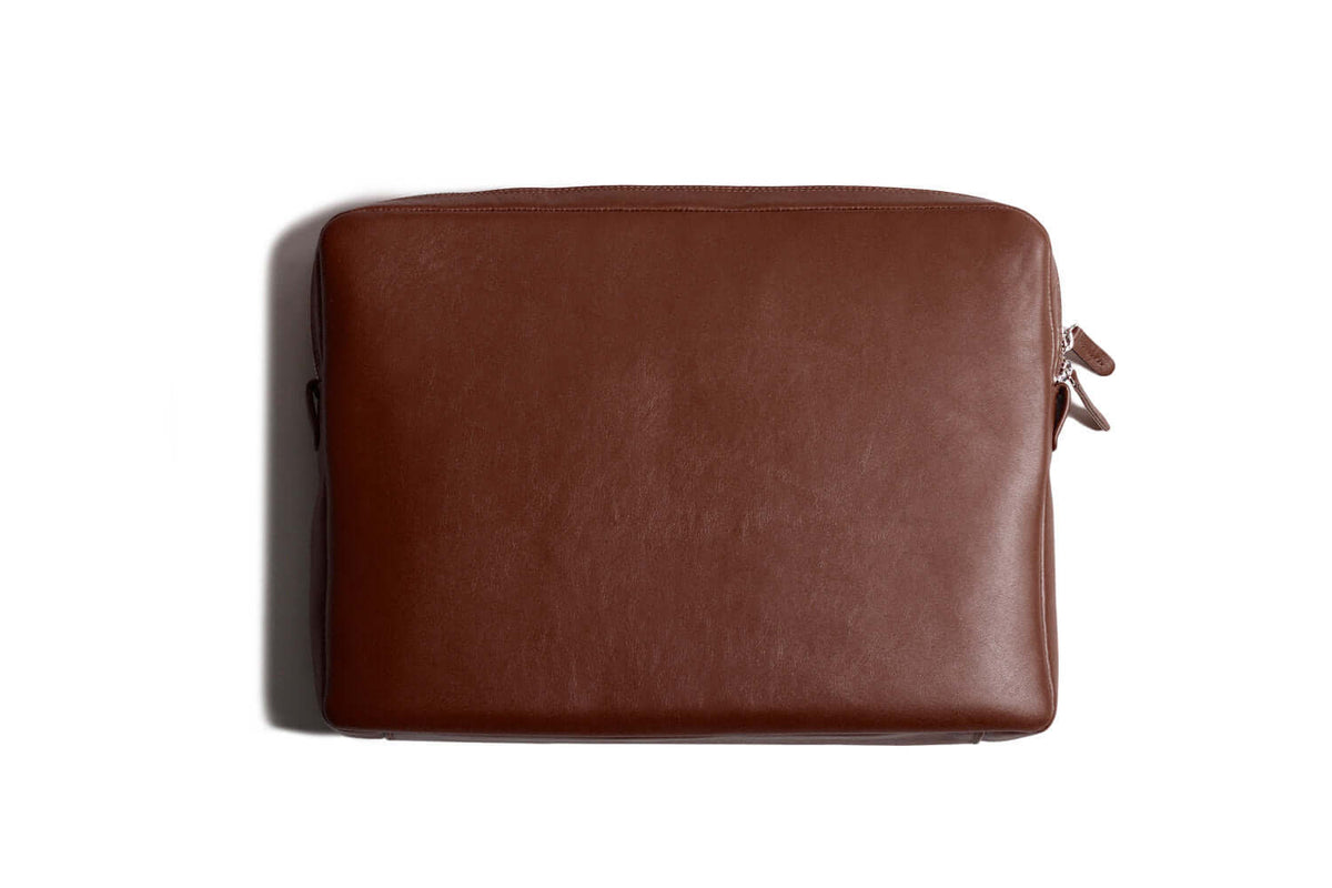 Leather Messenger Bag for MacBook Deep Brown