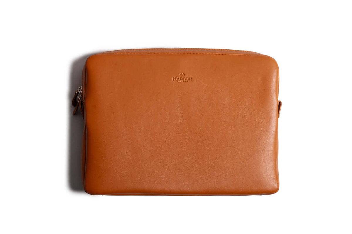 Leather Messenger Bag for MacBook Tan