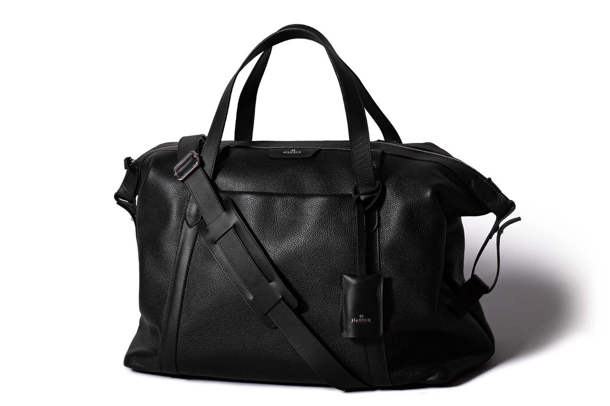  Leather Overnight Bag Black