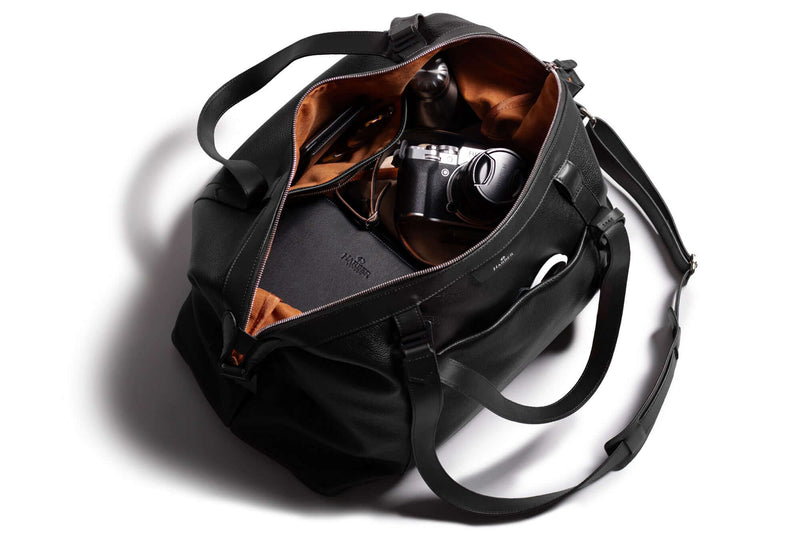  Leather Overnight Bag Black