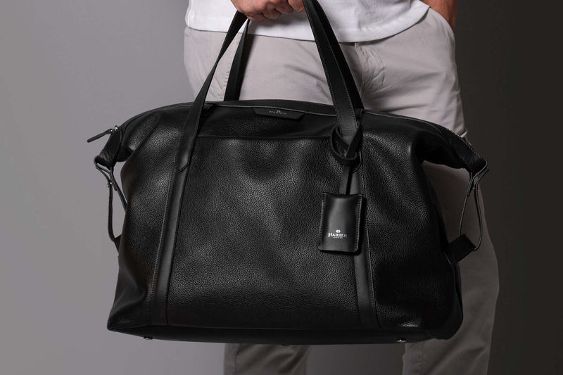  Leather Overnight Bag Black