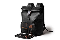 black leather roll top backpack Leather Roll Top Backpack for Laptop
