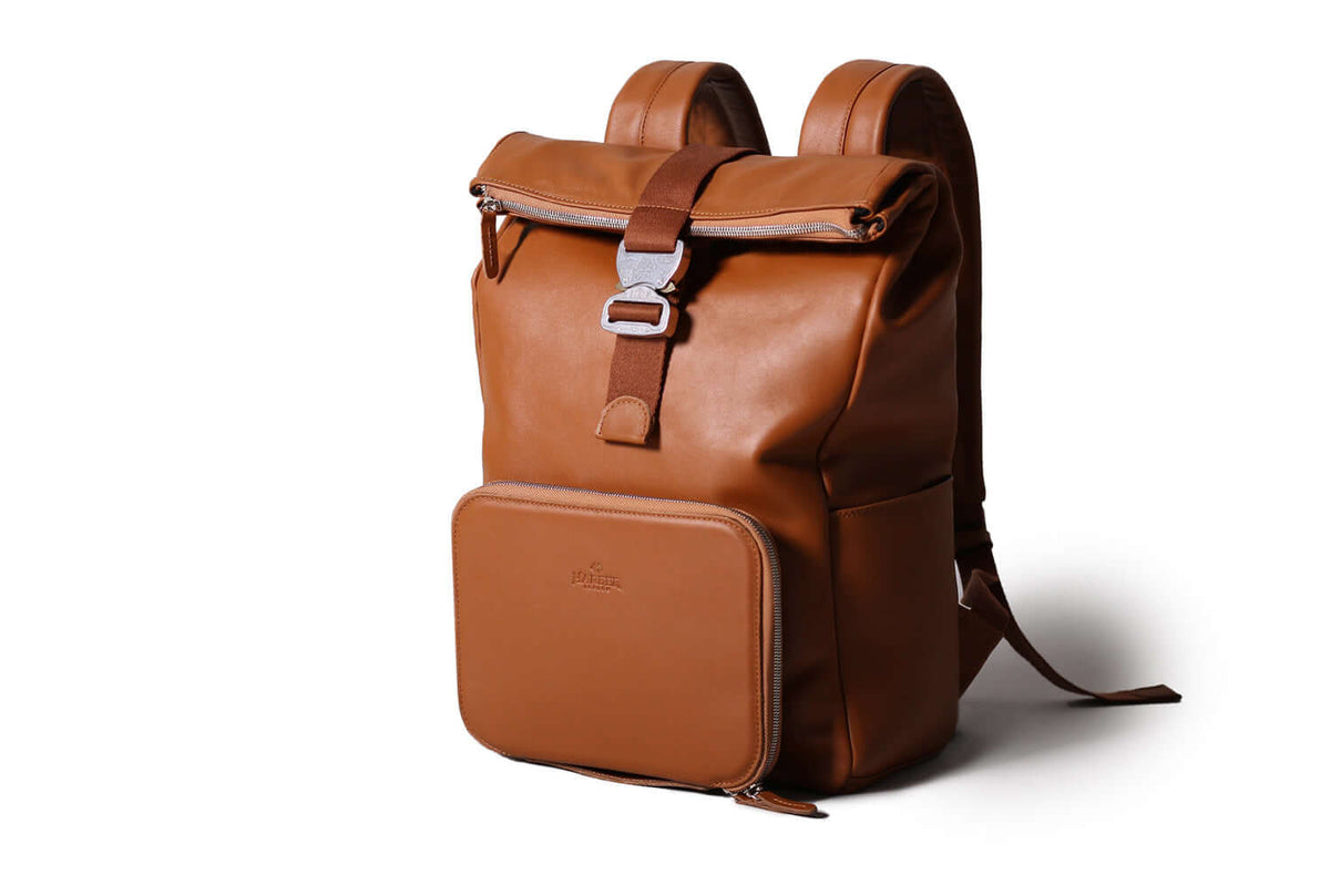 Leather Roll Top Backpack – Tan Nomad