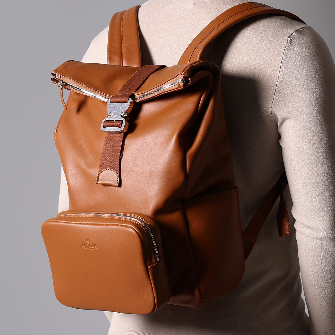 Leather Roll Top Backpack for Laptop | Harber London