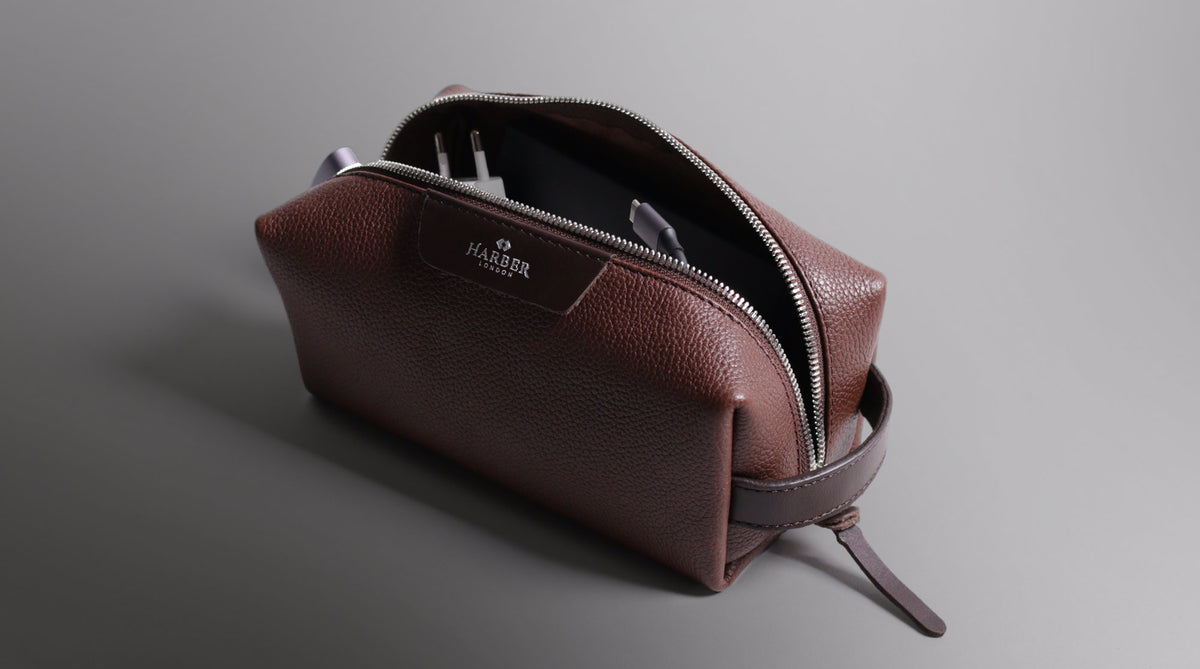 Luxury Leather Tech Dopp Kit