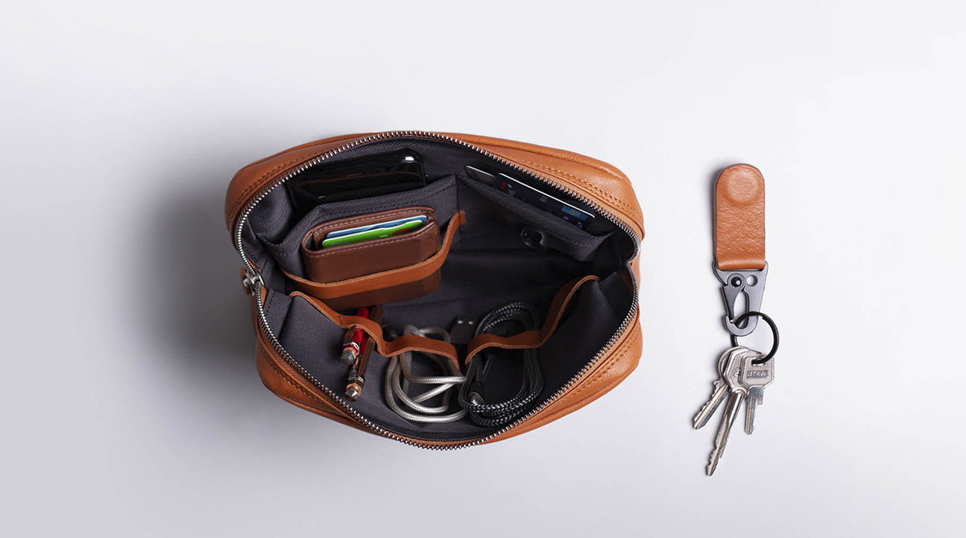 Magnetic leather keychain 