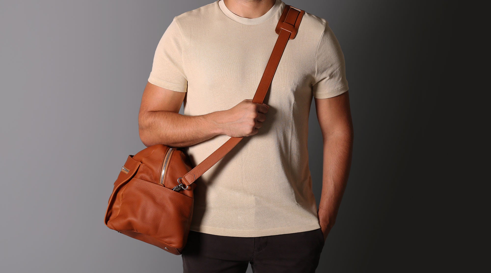 Luxuriöse Weekender-Tasche aus Leder