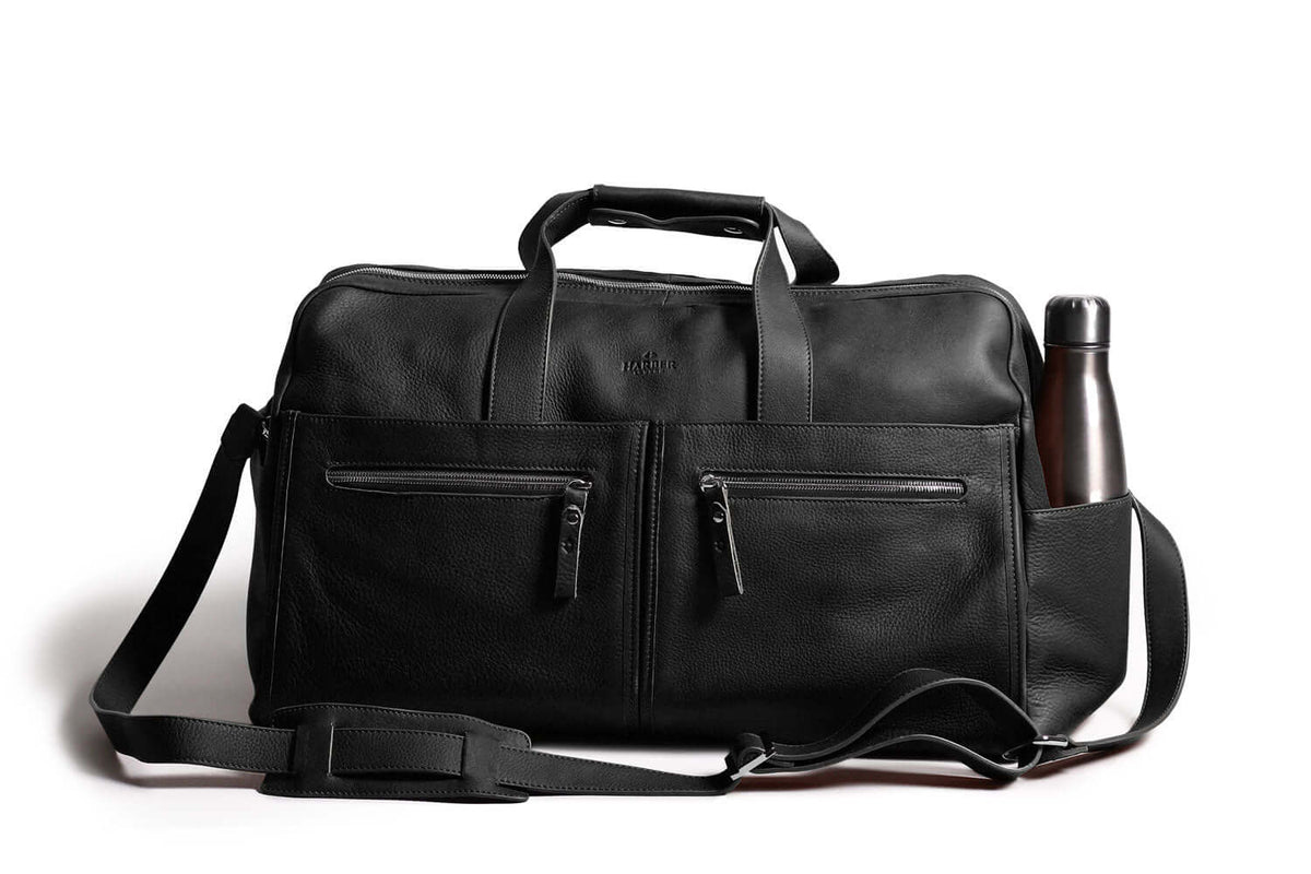 Leather Weekender Bag Black