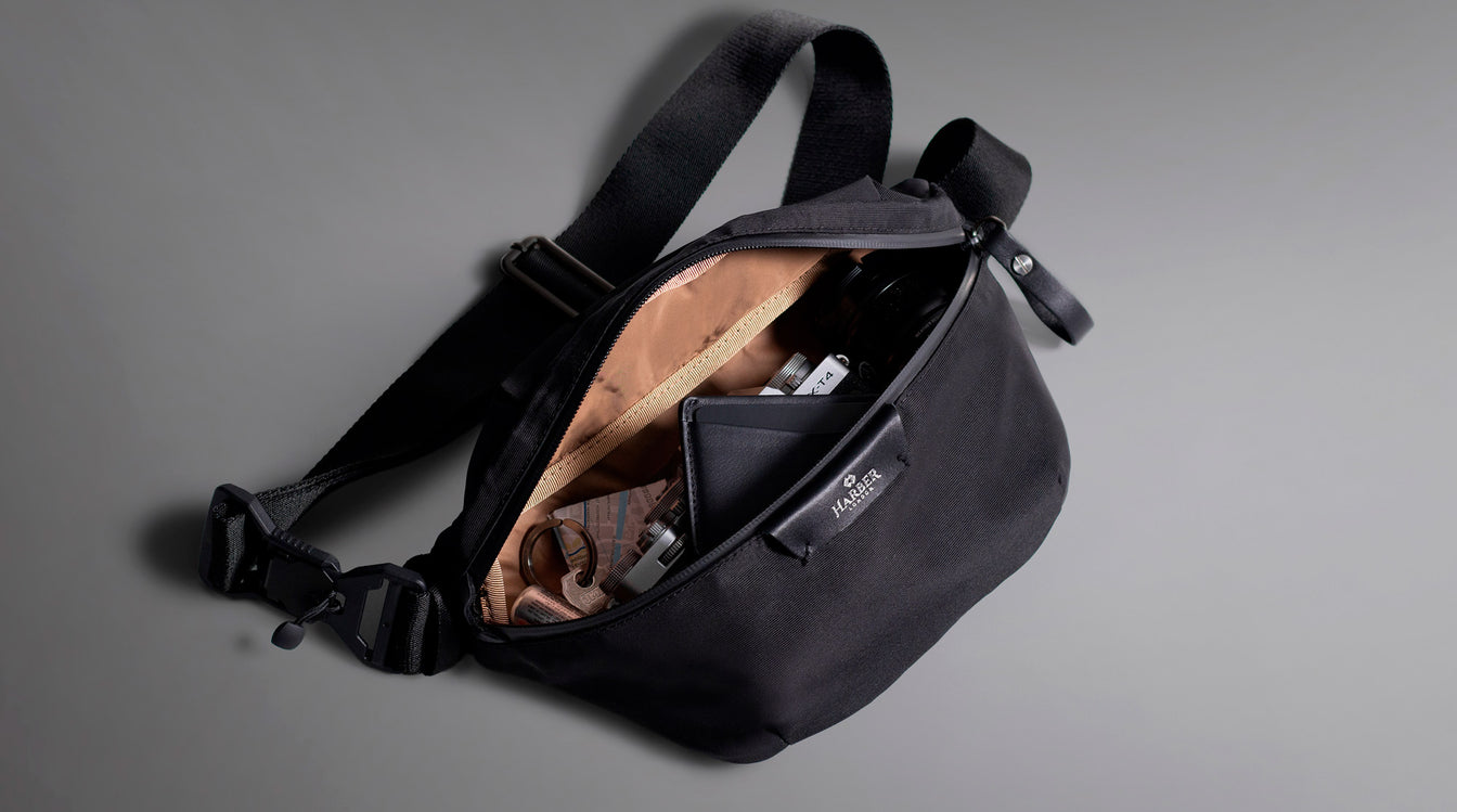 Black crossbody bag for travel