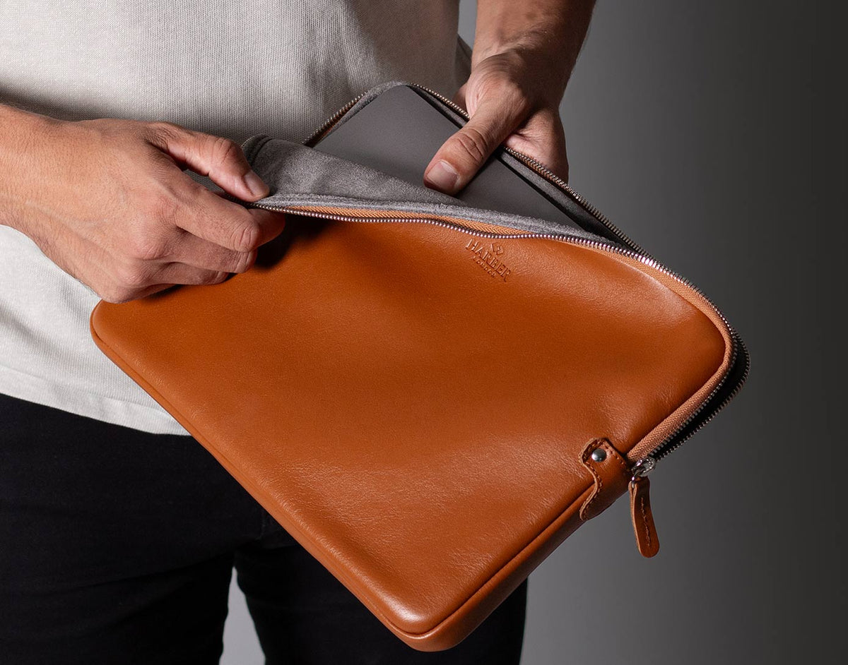 Unsere Laptophüllen aus Leder