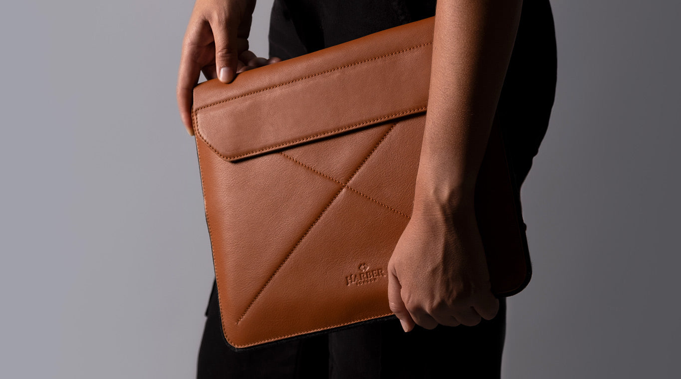 Premium leather iPad sleeve case