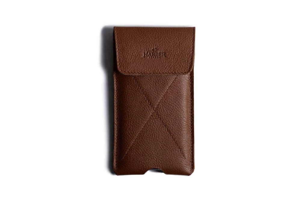 Pochette Enveloppe Magnétique Pour iPhone Marron Foncé