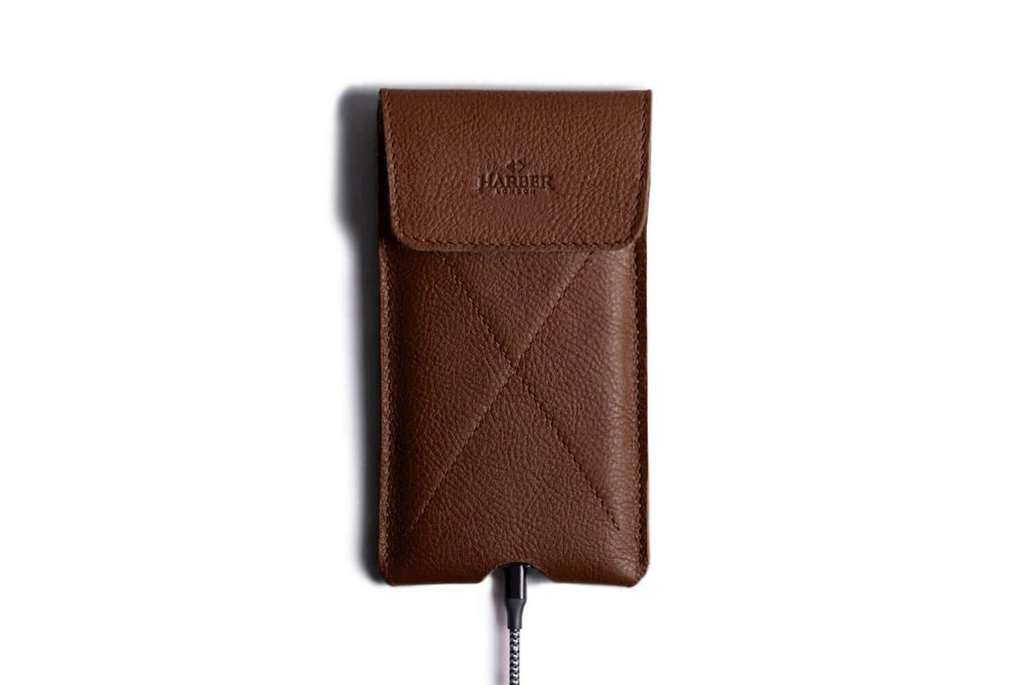 Pochette Enveloppe Magnétique Pour iPhone Marron Foncé