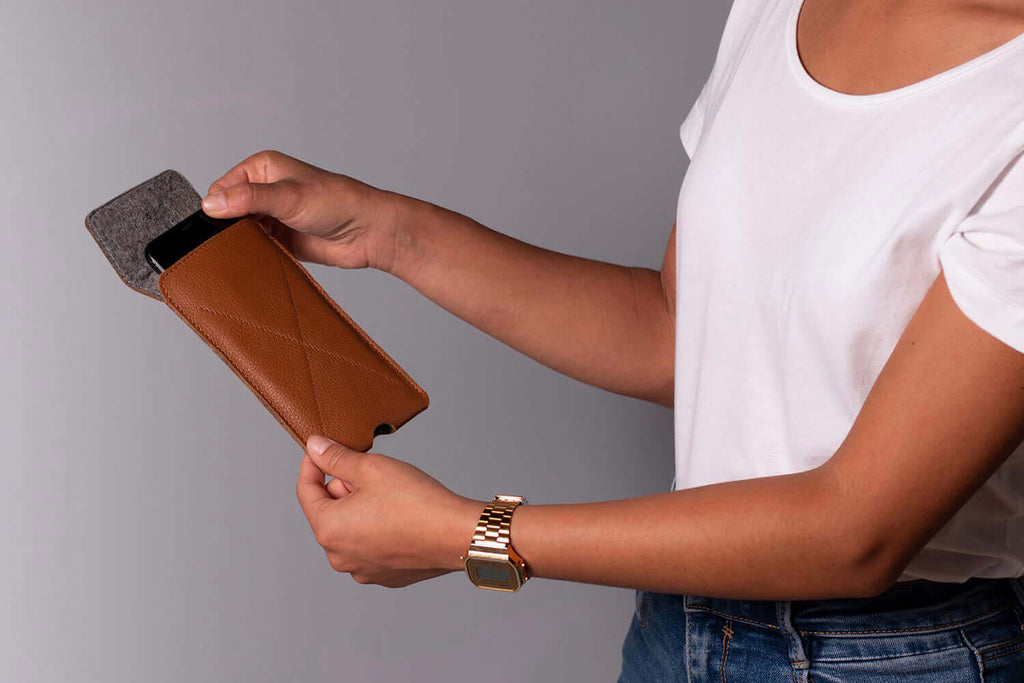 Magnetic Envelope Sleeve For iPhone Tan