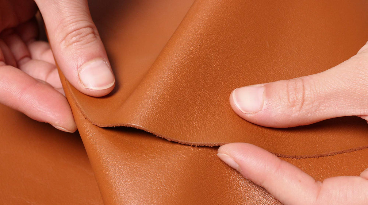 Materials full grain leather detail Harber London