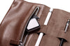 Mini Zip Leather Rollup Cord & Tools Wrap Deep Brown