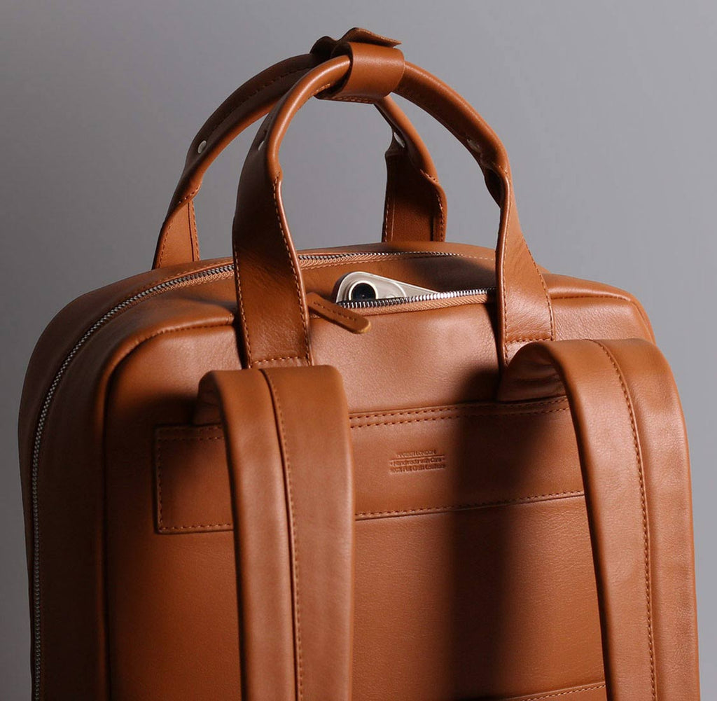 Office leather laptop backpack