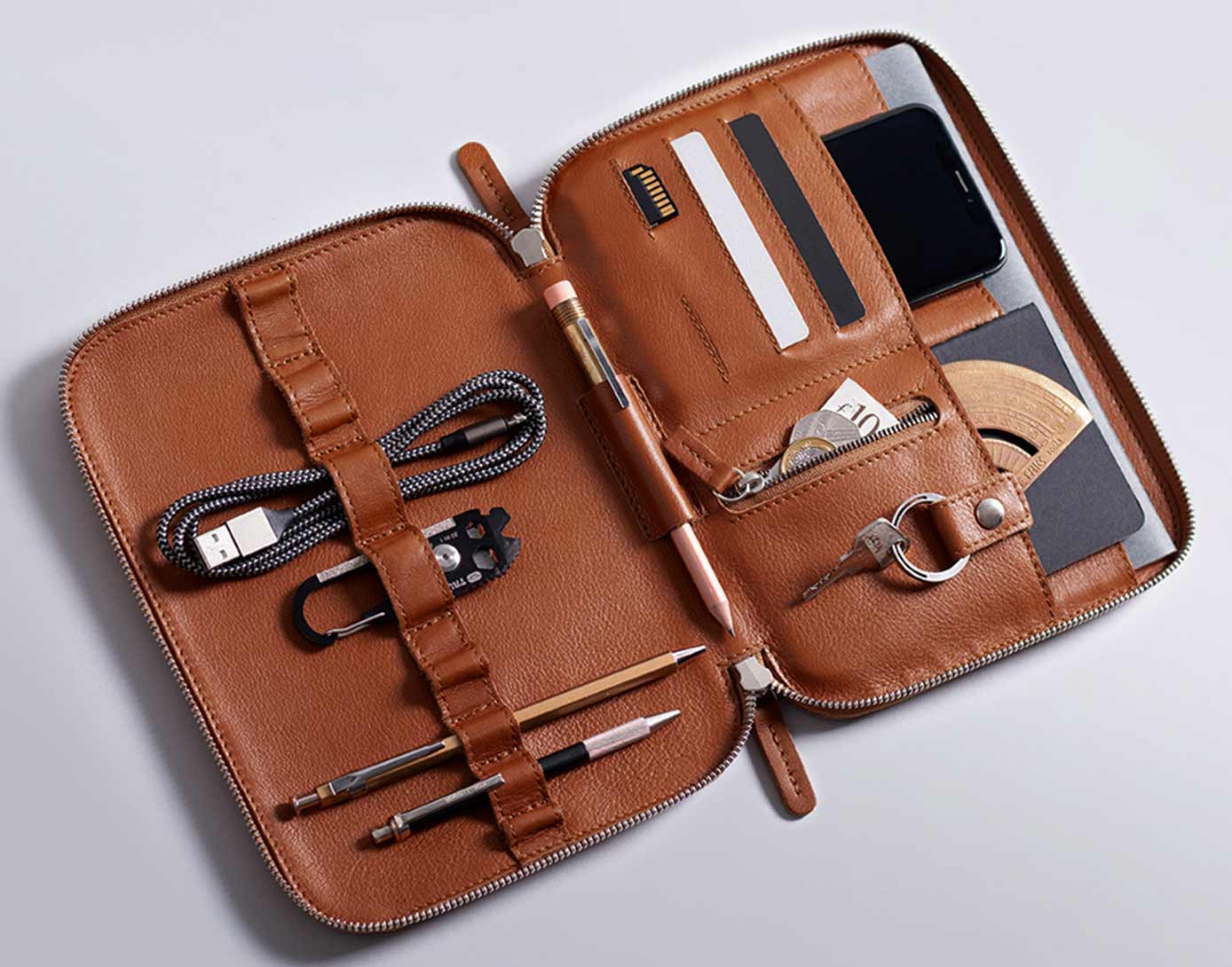 Leather organiser for iPad Mini