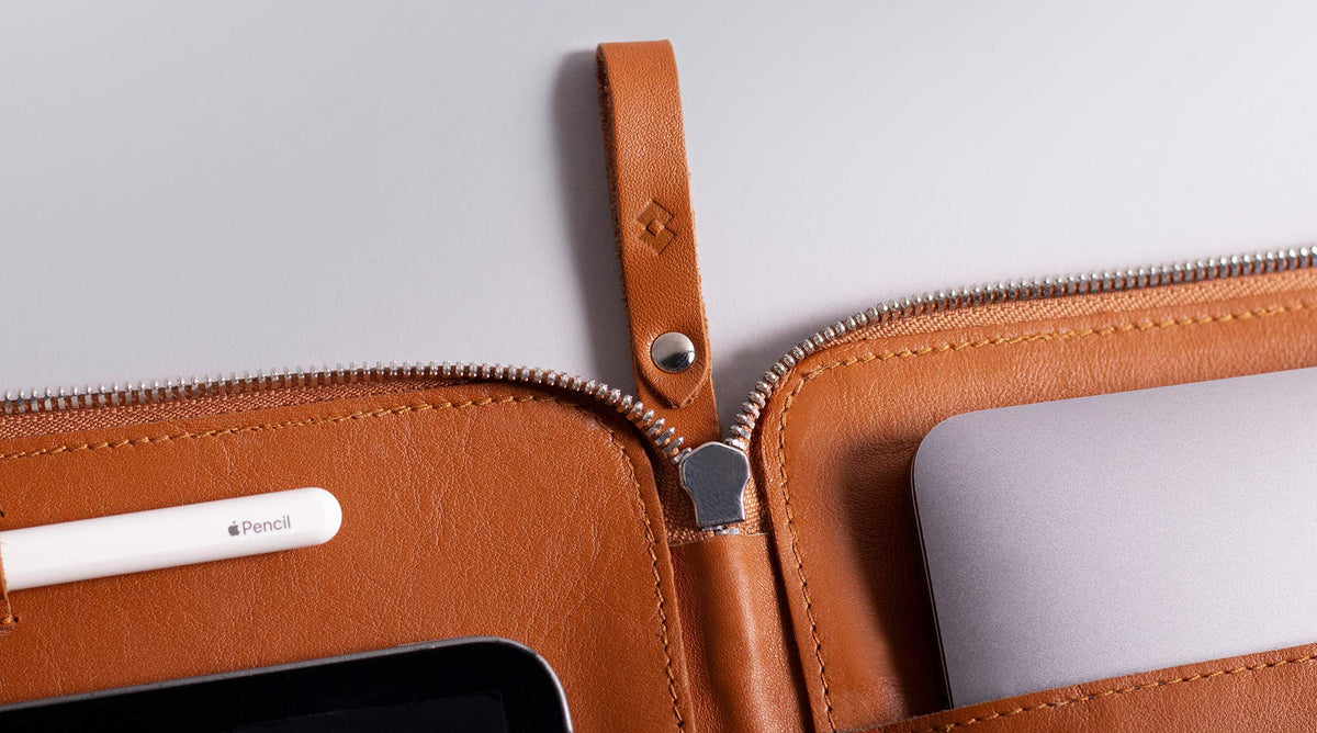 Leather organiser designed in UK