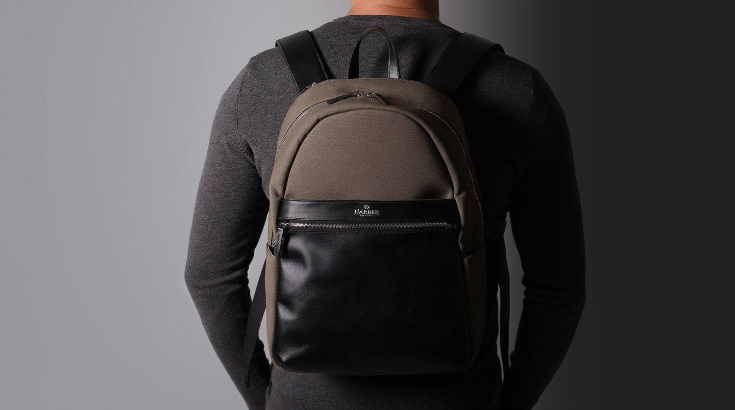 Bequemer Arbeitsrucksack, handgefertigt aus 100 % recyceltem Plastikflaschenstoff.