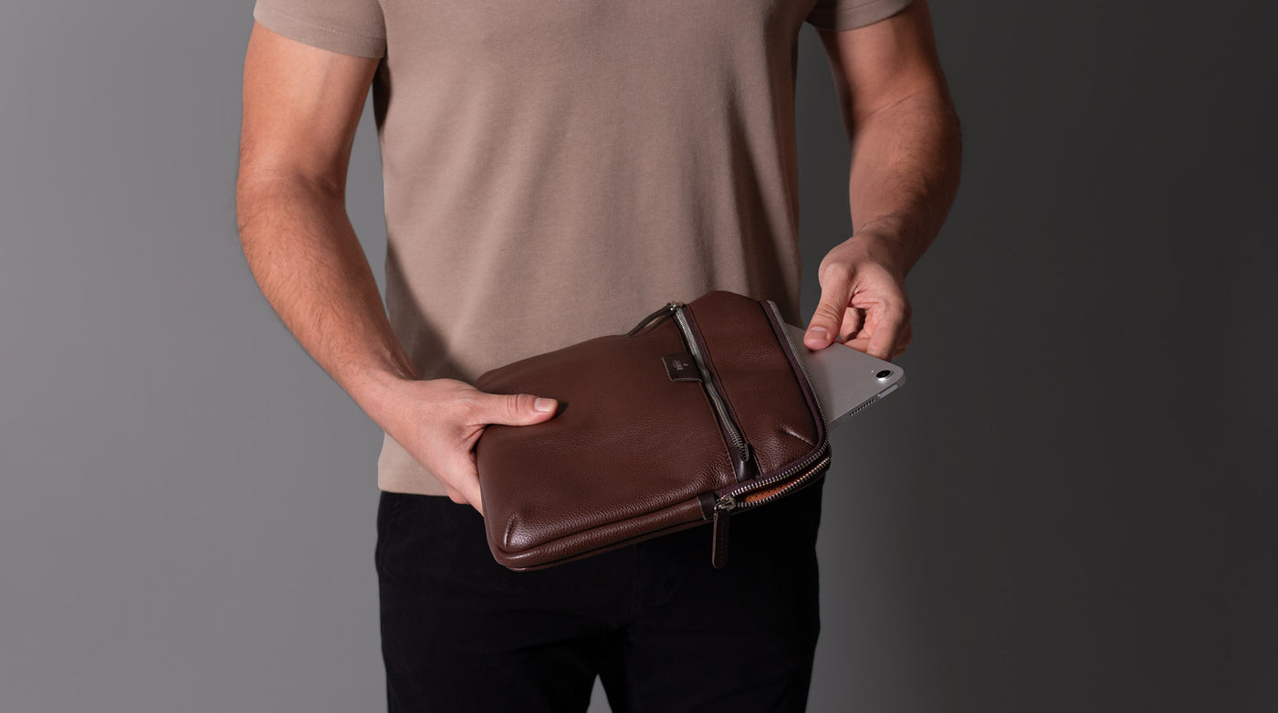 Luxurious leather iPad Sleeve 1