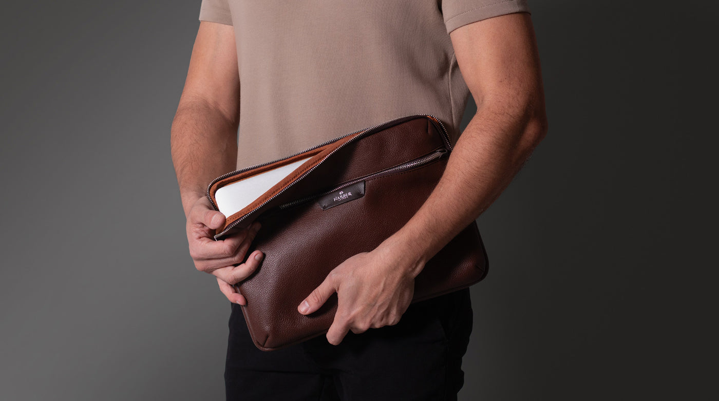 Luxury leather laptop case 6