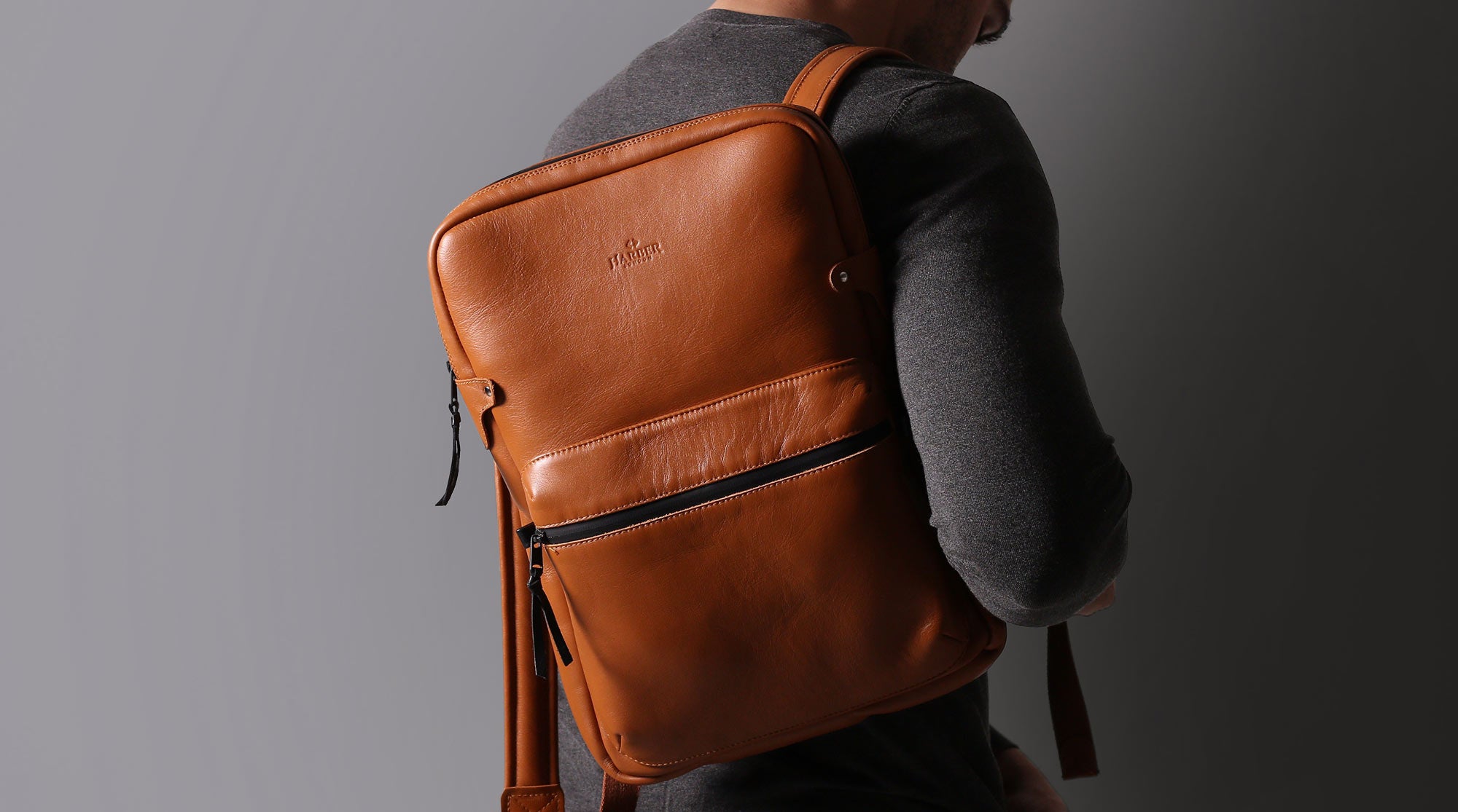 Luxurious leather backpack for laptops