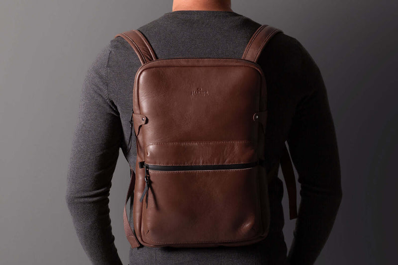 Slim Laptop Backpack Deep Brown