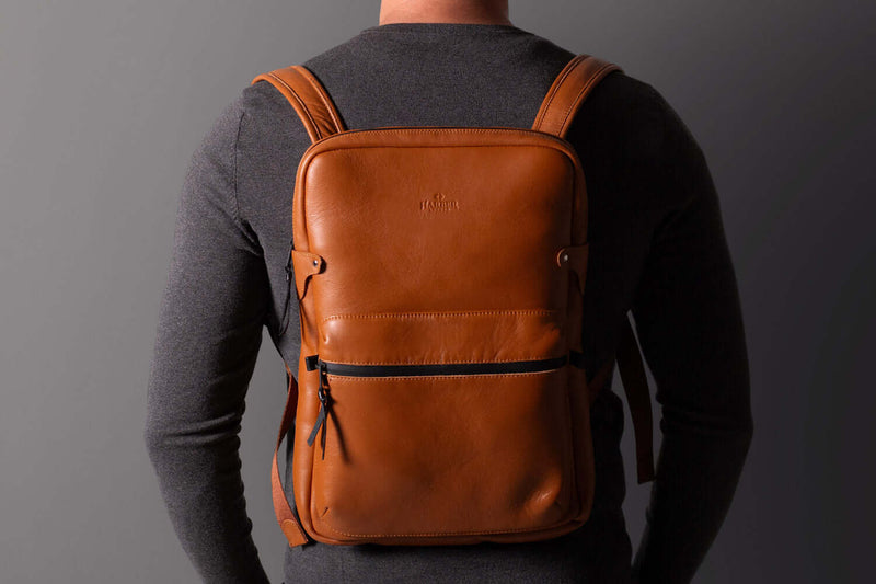 Slim Laptop Backpack Tan