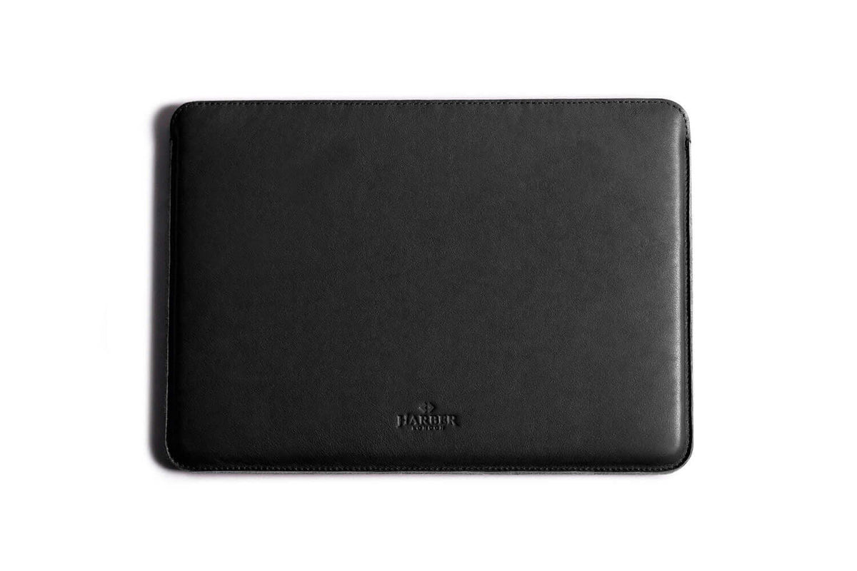 Slim Leather MacBook Sleeve Case Black