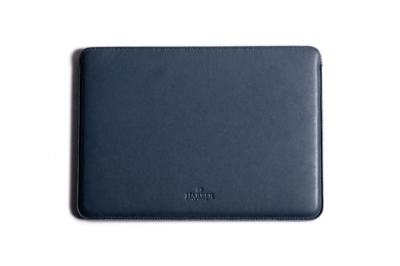 Slim Leather MacBook Sleeve Case Navy