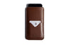 Slim Leather Smartphone Sleeve Case Deep Brown