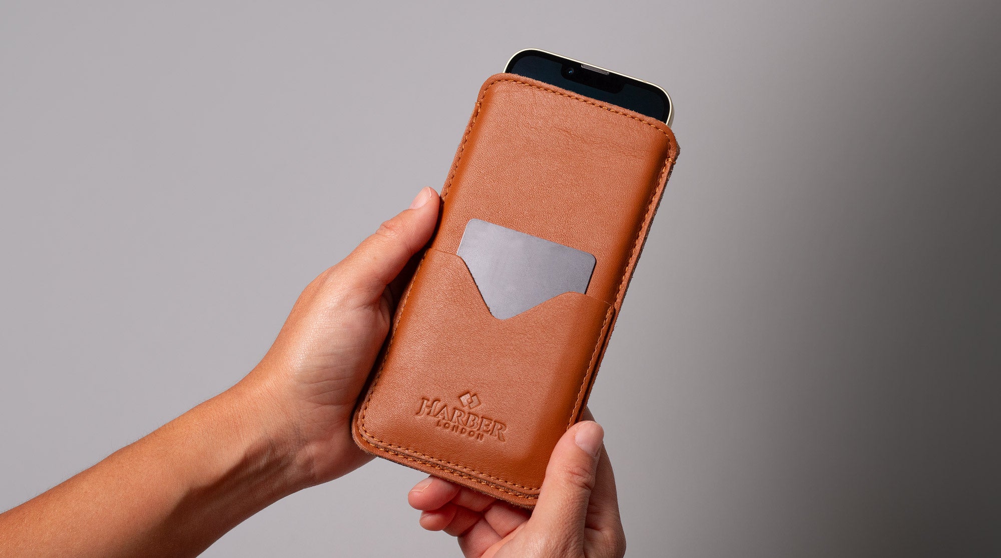 Slim Leather Smartphone Sleeve Case Harber London