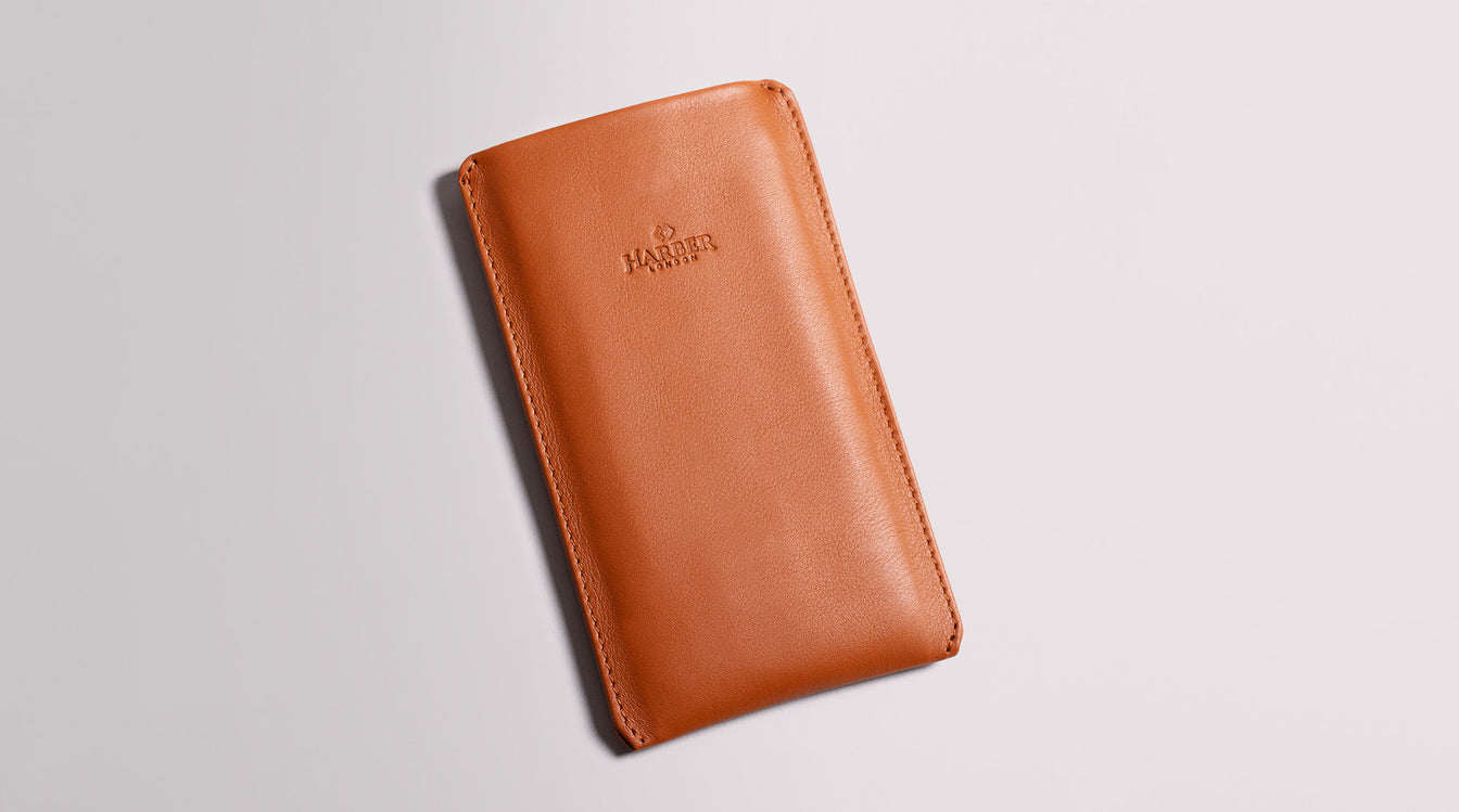 Slim leather sleeve case for iPhone and other smartphones
