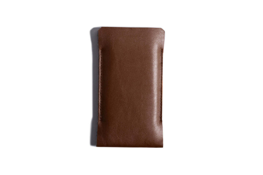 Slim Wallet Sleeve Case for Smartphones Deep Brown