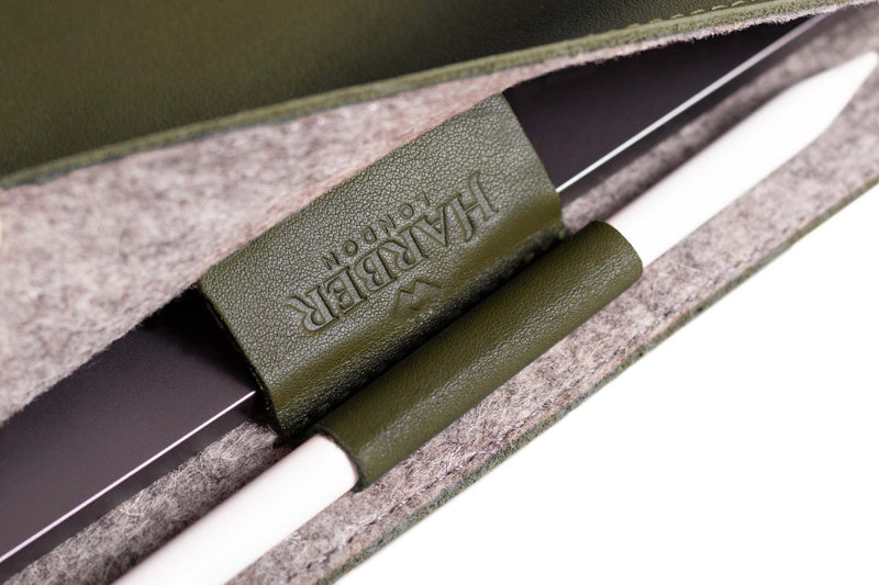 Slim iPad Pro EVO with Apple Pencil Holder Army Green
