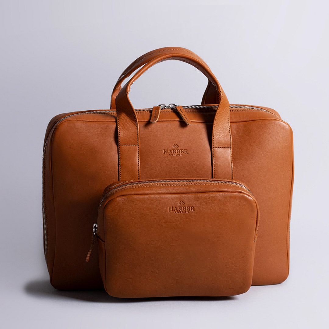 Leather Briefcase with Tech Dopp insert